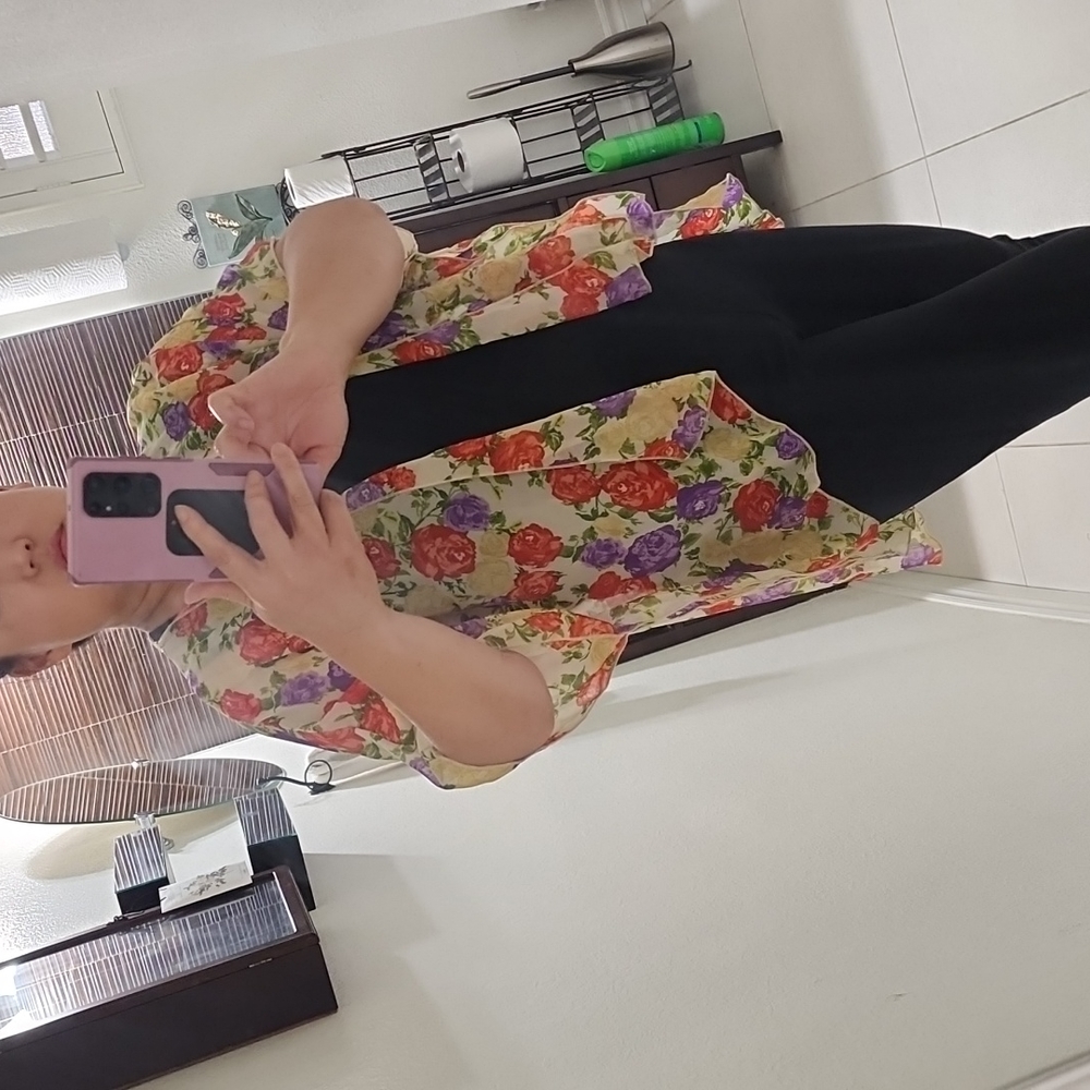 Flowery chiffon Beach  blouse